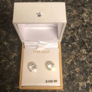 10kt gold swarovski crystal earrings.